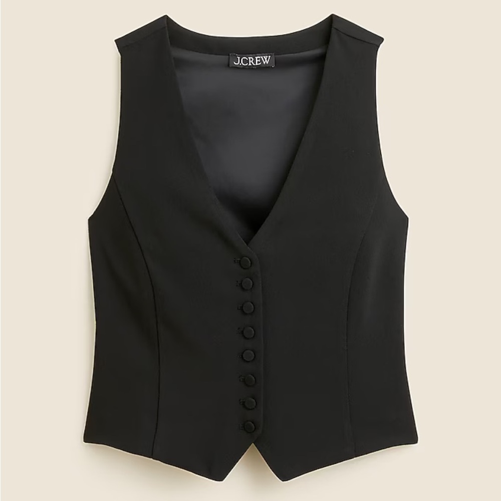J.Crew Classic Black Buttoned Vest - Picture 9 of 10